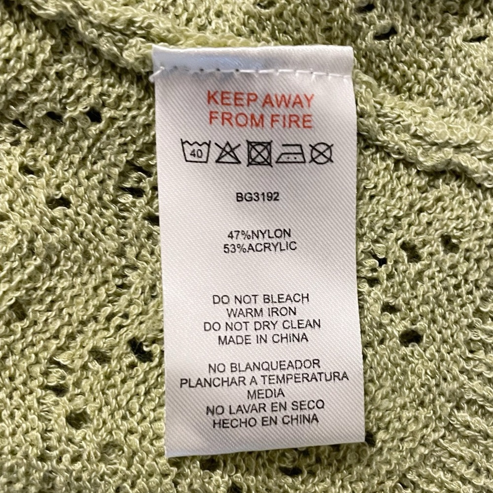 Light Green Women's V-Neck Knit Cardigan Sweater - Picture 11 of 11